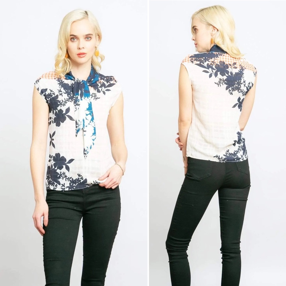 Eva Franco Hannah Top in Sahara Plaid Top Size XS